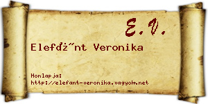 Elefánt Veronika névjegykártya